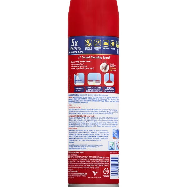 6 Pack - Resolve High Traffic Area Carpet Foam Unscented 22oz Resolve
