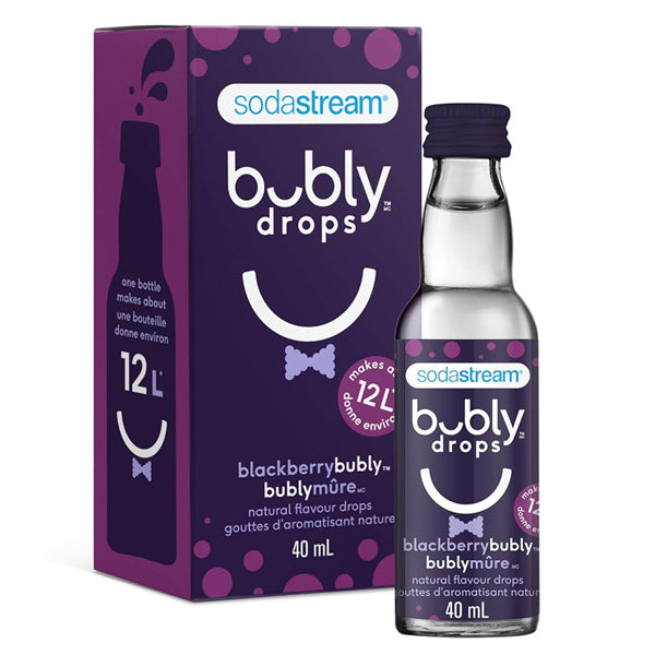 6 Pack - Sodastream BlackBerry Bubly Natural Flavor Drops 40 ml SodaStream