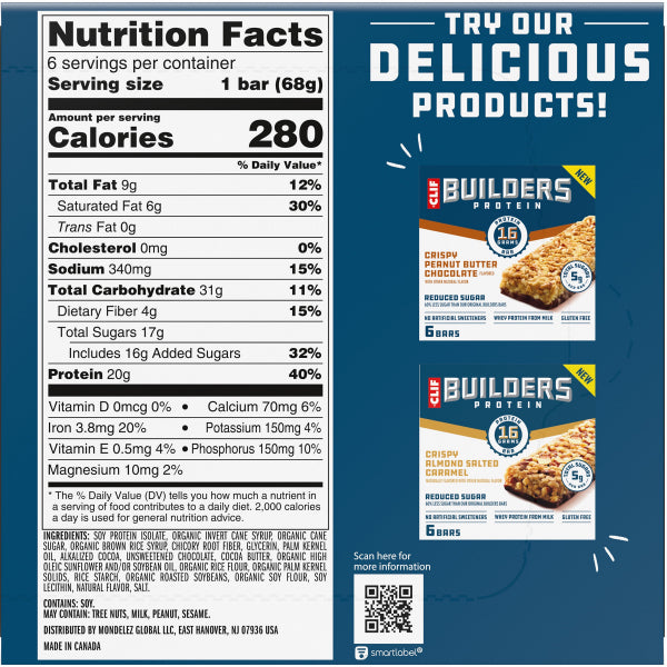 4 Pack - CLIF Builder's OREO-Flavored 20g Protein Bars 2.4oz 6 Count Each