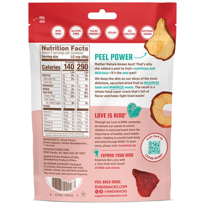 6 Pack - RIND Snacks Straw-Peary Blend Sun-Dried Skin On Superfruit Snack 3oz RIND