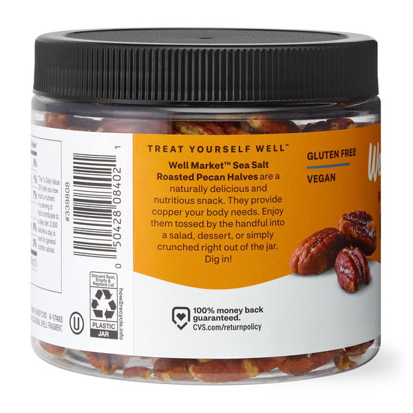 6 Pack - Well Market Gluten Free Sea Salt Roasted Pecan Halves 6oz Well Market