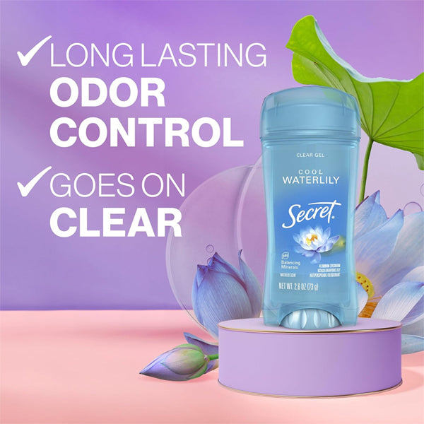 6 Pack - Secret Fresh Antiperspirant for Women Cool Waterlily Scent 2.6oz
