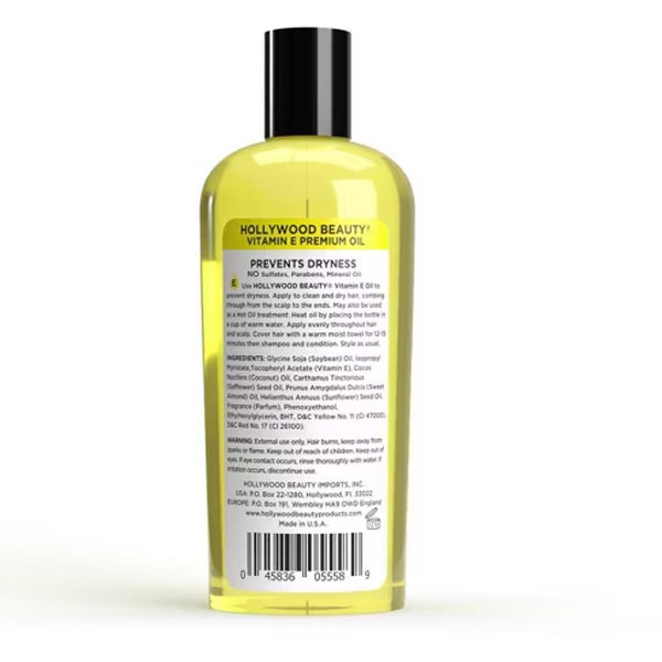 6 Pack - Hollywood Beauty Vitamin E Hair Scalp and Skin Oil 8oz