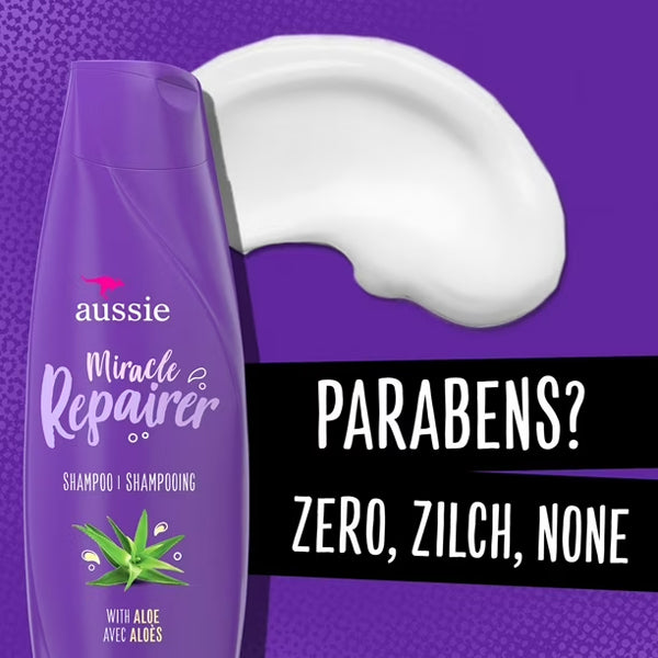 6 Pack - Aussie Miracle Repairer Shampoo with Aloe for All Hair Types 12.1 fl oz