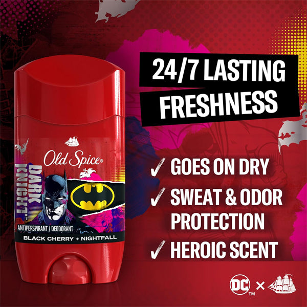 6 Pack - Old Spice Batman Antiperspirant Deodorant Black Cherry Nightfall 2.6oz Old Spice