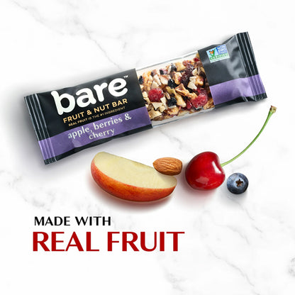 6 Pack - Bare Fruit & Nut Bars, Apple, Berries & Cherry 5 Count Each