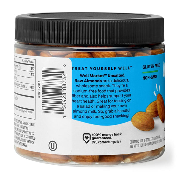 6 Pack - Well Market Almonds Raw Natural Unsalted 8oz