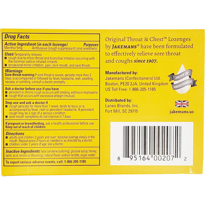 6 Pack - Jakemans Honey Lemon Throat & Chest Lozenge 24 Count Each