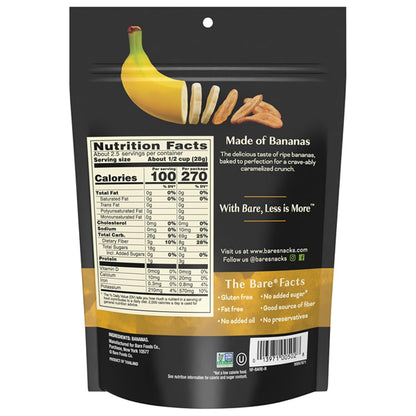 6 Pack - Bare Baked Crunchy Banana Chips, Simply Banana 2.7oz