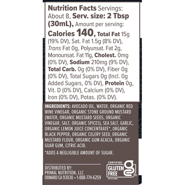 6 Pack - Primal Kitchen Oil & Vinegar Vinaigrette & Marinade 8oz Primal Kitchen