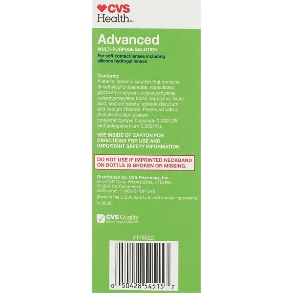 6 Pack - CVS Health Advanced Multi-Purpose Solution for Soft Contact Lenses 12oz CVS