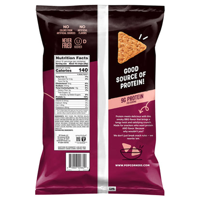 6 Pack - PopCorners Protein Hickory BBQ Flavored Crisps 9.5oz PopCorners