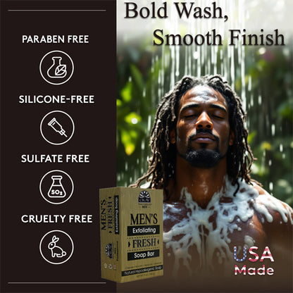 6 Pack - OKAY Pure Naturals Men's Exfoliating Fresh Soap Bar 9oz