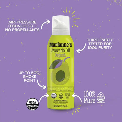 6 Pack - Organic 100% Pure Avocado Oil Spray 4.7oz Marianne's