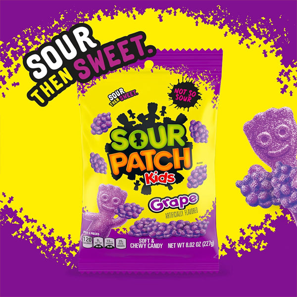 6 Pack - Sour Patch Kids Grape Soft & Chewy Candy, 8.02oz