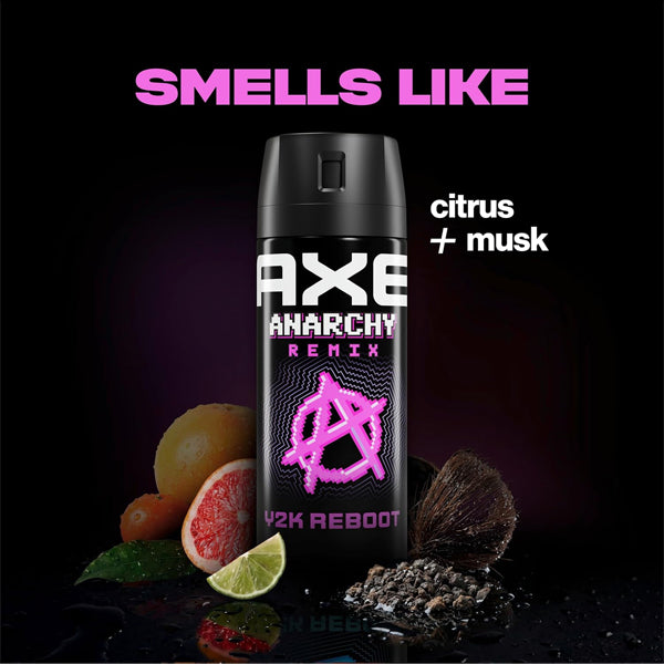 6 Pack - AXE Y2K Reboot Underarm Deodorant Body Spray Anarchy Remix 2.9oz AXE