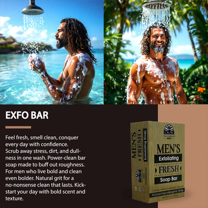 6 Pack - OKAY Pure Naturals Men's Exfoliating Fresh Soap Bar 9oz