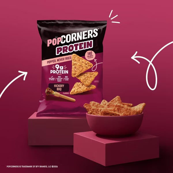 6 Pack - PopCorners Protein Hickory BBQ Flavored Crisps 9.5oz PopCorners