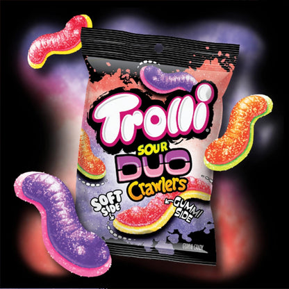 6 Pack - Trolli Sour Duo Crawlers Gummy and Soft Candy 4.25oz
