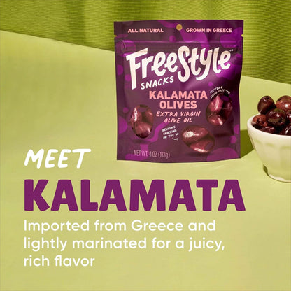 6 Pack - Freestyle Snacks Olives Kalamata Extra Virgin Olive Oil 4oz