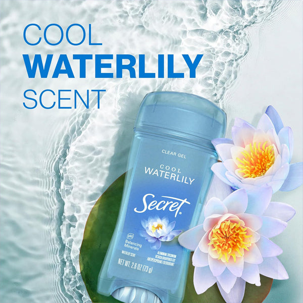 6 Pack - Secret Fresh Antiperspirant for Women Cool Waterlily Scent 2.6oz