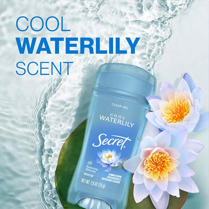 6 Pack - Secret Fresh Antiperspirant for Women Cool Waterlily Scent 2.6oz