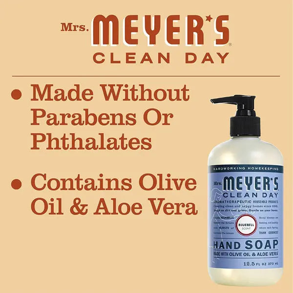 6 Pack - MRS. MEYER'S CLEAN DAY Hand Soap Bluebell Scent 12.5oz Mrs. Meyers