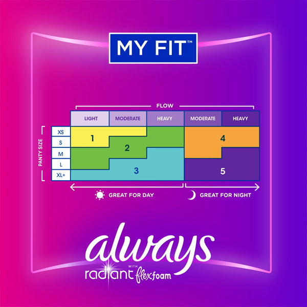 6 Pack - Always Radiant Pads Size 2 Heavy Flow Scented 13 Count Each