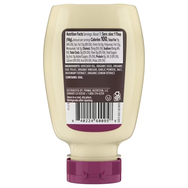 6 Pack - Primal Kitchen Real Garlic Aioli with Avocado Oil 8.5oz Primal Kitchen