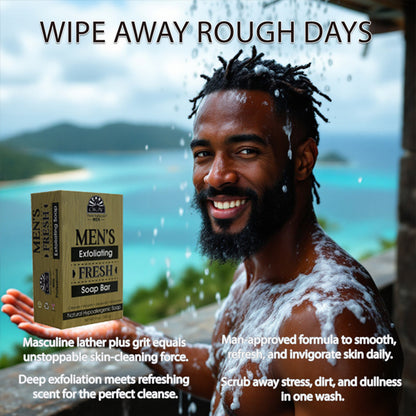 6 Pack - OKAY Pure Naturals Men's Exfoliating Fresh Soap Bar 9oz