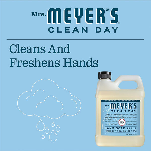 6 Pack - Mrs. Meyers Clean Day Liquid Hand Soap Refill Rainwater 33oz