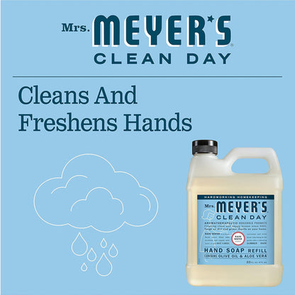 6 Pack - Mrs. Meyers Clean Day Liquid Hand Soap Refill Rainwater 33oz