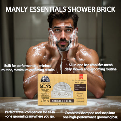6 Pack - OKAY Pure Naturals Men's Hair & Body Shampoo + Soap Bar 9oz