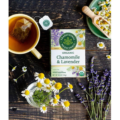 6 Pack - Traditional Medicinals Organic Chamomile with Lavender Herbal Tea 16ct Each