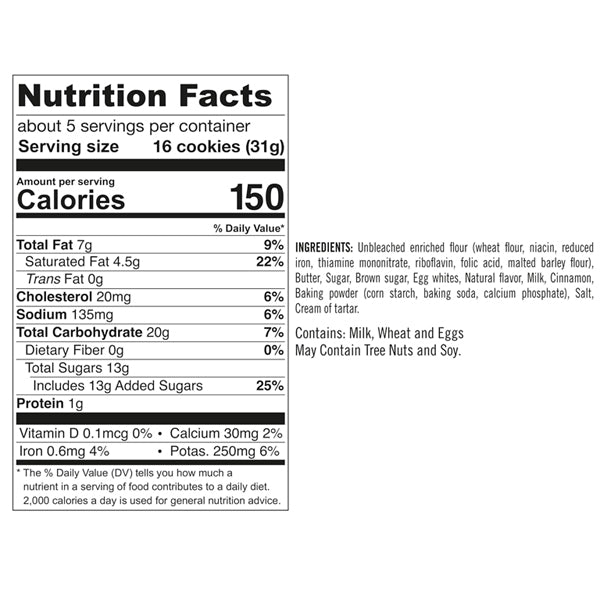 6 Pack - Tate's Bake Shop Tiny Snickerdoodle Cookies 5.5oz Bags