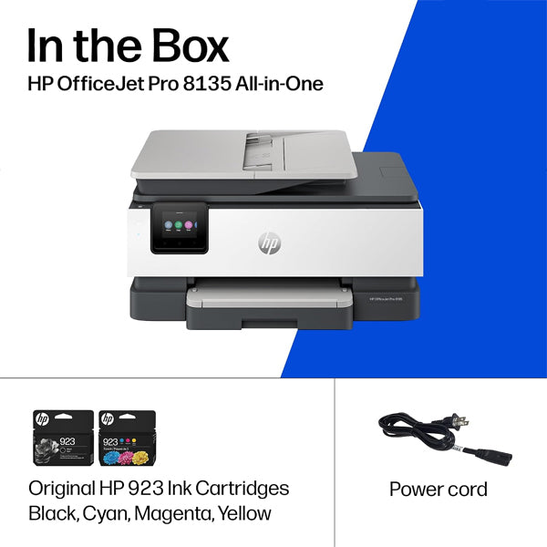 HP OfficeJet Pro 8135 Wireless All-in-One Color Inkjet Printer, Print, Scan, Copy, Fax C2VK1A HP