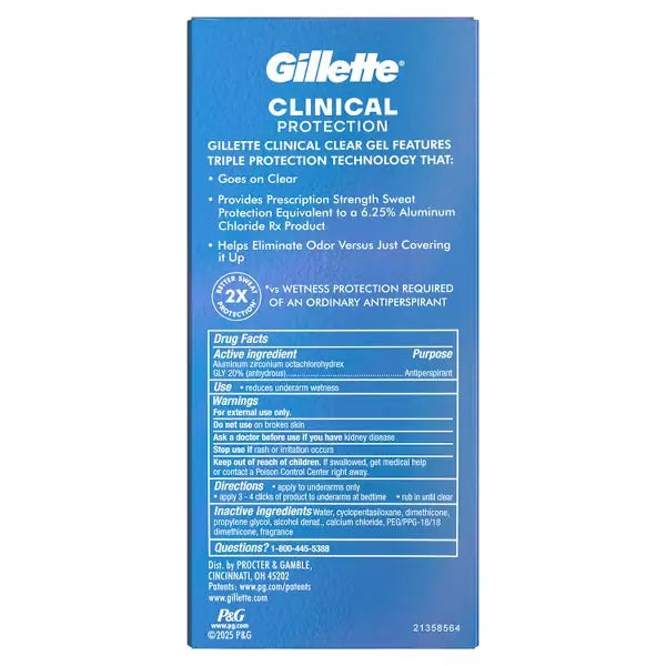 3 Pack - Gillette Clinical 72 Hours Clear Gel Deodorant Cool Wave 2.6oz Gillette