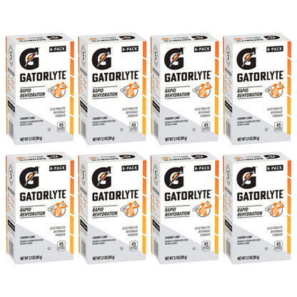 8 Pack - Gatorlyte Electrolyte Drink Mix Powder Cherry Lime 6 Count Each