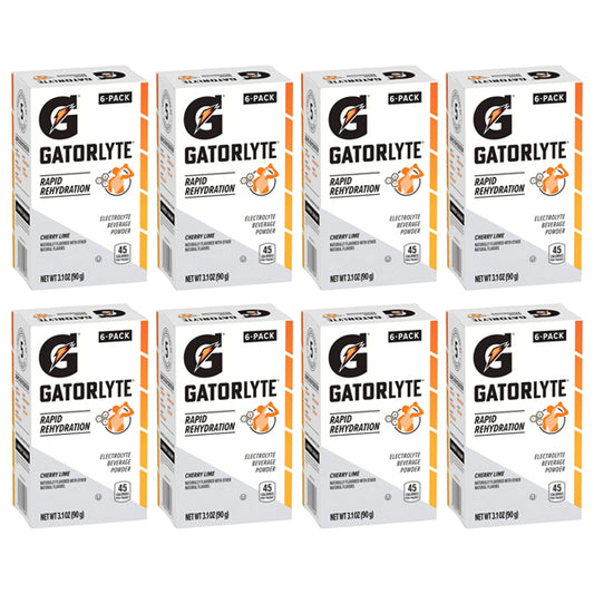 8 Pack - Gatorlyte Electrolyte Drink Mix Powder Cherry Lime 6 Count Each
