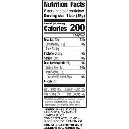 8 Pack - Larabar Lemon Bar Fruit & Nut Bars Vegan & Gluten Free 6 Count Each Larabar