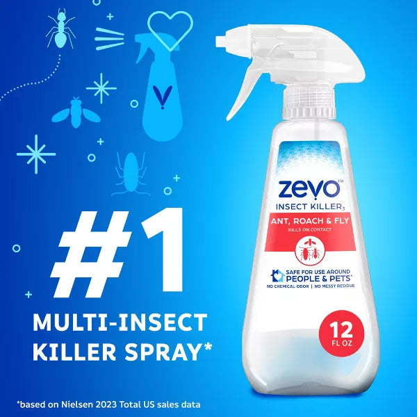 8 Pack - Zevo Ant Roach & Fly Multi-Insect Trigger Spray - 12oz