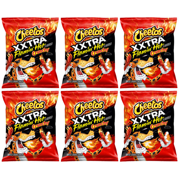 6 Pack - Cheetos Crunchy XXTRA Flamin' Hot Cheese Flavored Snack 8oz Cheetos