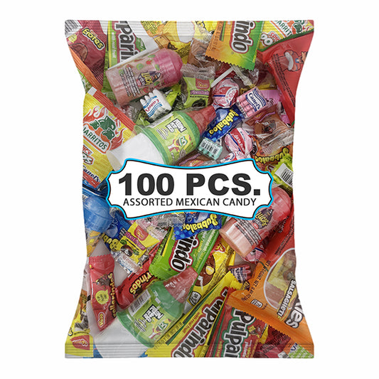 100 Piece Mexican Candy Variety Bulk Pack Individually Wrapped Dulces Mexicanos