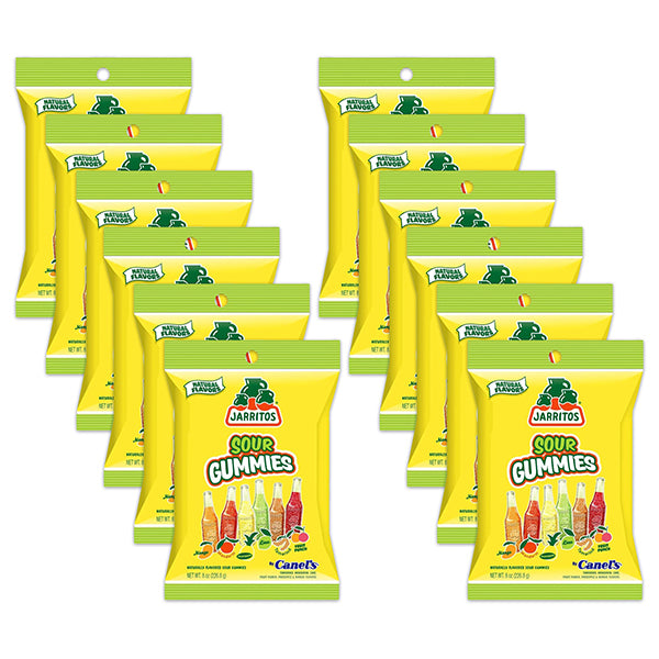 12 Pack - Jarritos Sour Gummies Mexican Candies Natural Flavors Tangy & Chewy 8oz