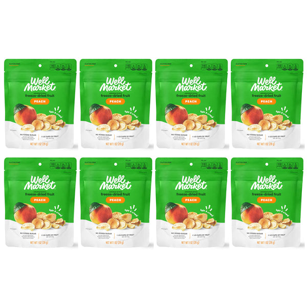 8 Pack - Gold Emblem Abound Peach Freeze Dried Fruit Crisps 1oz