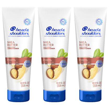 3 Pack - Head and Shoulders Shea Butter Dandruff Conditioner 10.9oz Lot of 3