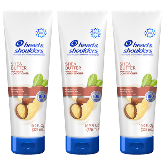 3 Pack - Head and Shoulders Shea Butter Dandruff Conditioner 10.9oz Lot of 3