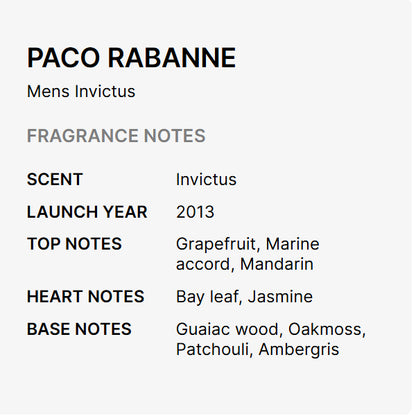 Paco Rabanne Invictus Eau De Toilette for Men 1.7oz