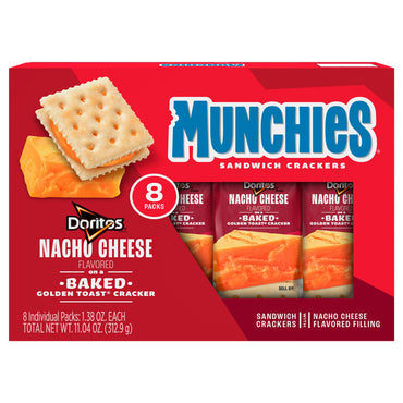 4 Pack - Munchies Doritos Nacho Cheese Sandwich Crackers 8 Count Each