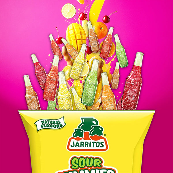 12 Pack - Jarritos Sour Gummies Mexican Candies Natural Flavors Tangy & Chewy 8oz